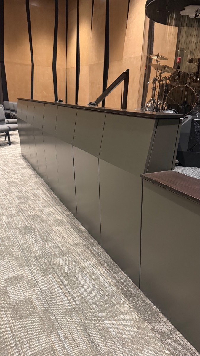Custom dark commercial cabinetry